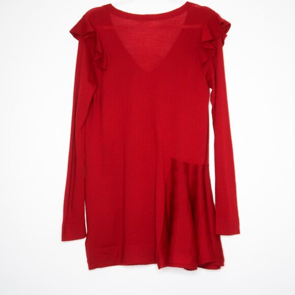 Anthropologie Moth Womens Sweater Size Small Red Wool Blend Long Sleeve - Picture 2 of 11